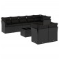 vidaXL Set de sofás de jardín 8 piezas y cojines ratán sintético negro vidaXL Set de sofás de jardín 8 piezas y cojines ratán sintético negro