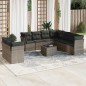 vidaXL Set de sofás de jardín 10 pzas con cojines ratán sintético gris vidaXL Set de sofás de jardín 10 pzas con cojines ratán sintético gris