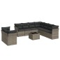 vidaXL Set de sofás de jardín 10 pzas con cojines ratán sintético gris vidaXL Set de sofás de jardín 10 pzas con cojines ratán sintético gris