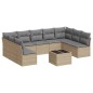 vidaXL Juego de sofás jardín con cojines beige 10 pzas ratán sintético vidaXL Juego de sofás jardín con cojines beige 10 pzas ratán sintético