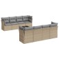 vidaXL Set de sofás de jardín 9 pzas con cojines ratán sintético beige vidaXL Set de sofás de jardín 9 pzas con cojines ratán sintético beige