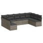vidaXL Set de muebles de jardín 9 pzas y cojines ratán sintético gris vidaXL Set de muebles de jardín 9 pzas y cojines ratán sintético gris