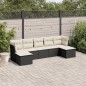 vidaXL Set de comedor de jardín 7 pzas y cojines ratán sintético negro vidaXL Set de comedor de jardín 7 pzas y cojines ratán sintético negro