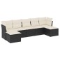 vidaXL Set de comedor de jardín 7 pzas y cojines ratán sintético negro vidaXL Set de comedor de jardín 7 pzas y cojines ratán sintético negro