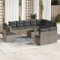 vidaXL Set de sofás de jardín 11 pzas y cojines ratán sintético gris