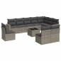 vidaXL Set de sofás de jardín 11 pzas y cojines ratán sintético gris