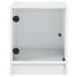 vidaXL Mesitas de noche con puertas de vidrio 2 uds blanco 35x37x42 cm