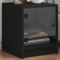 vidaXL Mesitas de noche con puertas de vidrio 2 uds negro 35x37x42 cm vidaXL Mesitas de noche con puertas de vidrio 2 uds negro 35x37x42 cm