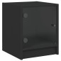 vidaXL Mesitas de noche con puertas de vidrio 2 uds negro 35x37x42 cm vidaXL Mesitas de noche con puertas de vidrio 2 uds negro 35x37x42 cm