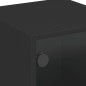 vidaXL Mesitas de noche con puertas de vidrio 2 uds negro 35x37x42 cm vidaXL Mesitas de noche con puertas de vidrio 2 uds negro 35x37x42 cm