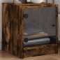 vidaXL Mesitas noche puertas de vidrio 2 uds roble ahumado 35x37x42 cm vidaXL Mesitas noche puertas de vidrio 2 uds roble ahumado 35x37x42 cm