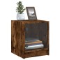 vidaXL Mesitas noche puertas de vidrio 2 uds roble ahumado 35x37x42 cm vidaXL Mesitas noche puertas de vidrio 2 uds roble ahumado 35x37x42 cm