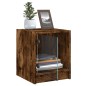 vidaXL Mesitas noche puertas de vidrio 2 uds roble ahumado 35x37x42 cm vidaXL Mesitas noche puertas de vidrio 2 uds roble ahumado 35x37x42 cm