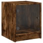 vidaXL Mesitas noche puertas de vidrio 2 uds roble ahumado 35x37x42 cm vidaXL Mesitas noche puertas de vidrio 2 uds roble ahumado 35x37x42 cm