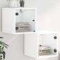vidaXL Mesitas de noche con puertas de vidrio 2 uds blanco 35x37x35 cm vidaXL Mesitas de noche con puertas de vidrio 2 uds blanco 35x37x35 cm