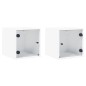 vidaXL Mesitas de noche con puertas de vidrio 2 uds blanco 35x37x35 cm vidaXL Mesitas de noche con puertas de vidrio 2 uds blanco 35x37x35 cm