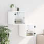 vidaXL Mesitas de noche con puertas de vidrio 2 uds blanco 35x37x35 cm vidaXL Mesitas de noche con puertas de vidrio 2 uds blanco 35x37x35 cm