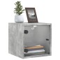 vidaXL Mesita de noche con puerta de vidrio gris hormigón 35x37x35 cm vidaXL Mesita de noche con puerta de vidrio gris hormigón 35x37x35 cm