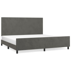 vidaXL Estructura cama con cabecero terciopelo gris oscuro 200x200 cm