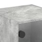 vidaXL Mesita de noche con puerta de vidrio gris hormigón 35x37x35 cm vidaXL Mesita de noche con puerta de vidrio gris hormigón 35x37x35 cm