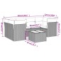 vidaXL Set de comedor de jardín 7 pzas y cojines ratán sintético negro vidaXL Set de comedor de jardín 7 pzas y cojines ratán sintético negro