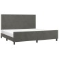vidaXL Estructura cama con cabecero terciopelo gris oscuro 200x200 cm vidaXL Estructura cama con cabecero terciopelo gris oscuro 200x200 cm