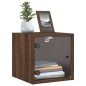 vidaXL Mesitas noche con puertas vidrio 2 uds roble marrón 35x37x35 cm