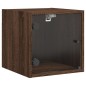 vidaXL Mesitas noche con puertas vidrio 2 uds roble marrón 35x37x35 cm