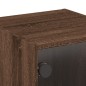 vidaXL Mesitas noche con puertas vidrio 2 uds roble marrón 35x37x35 cm