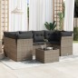 vidaXL Set de sofás de jardín 7 piezas con cojines ratán PE gris vidaXL Set de sofás de jardín 7 piezas con cojines ratán PE gris