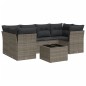 vidaXL Set de sofás de jardín 7 piezas con cojines ratán PE gris vidaXL Set de sofás de jardín 7 piezas con cojines ratán PE gris