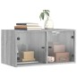 vidaXL Mueble de pared puertas de vidrio gris Sonoma 68,5x37x35 cm vidaXL Mueble de pared puertas de vidrio gris Sonoma 68,5x37x35 cm