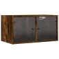 vidaXL Mueble de pared puertas de vidrio roble ahumado 68,5x37x35 cm vidaXL Mueble de pared puertas de vidrio roble ahumado 68,5x37x35 cm