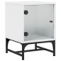 vidaXL Mesita de noche con puerta de vidrio blanco 35x37x50 cm vidaXL Mesita de noche con puerta de vidrio blanco 35x37x50 cm