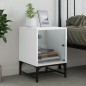 vidaXL Mesita de noche con puerta de vidrio blanco 35x37x50 cm vidaXL Mesita de noche con puerta de vidrio blanco 35x37x50 cm