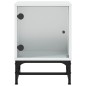 vidaXL Mesita de noche con puerta de vidrio blanco 35x37x50 cm vidaXL Mesita de noche con puerta de vidrio blanco 35x37x50 cm