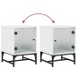 vidaXL Mesita de noche con puerta de vidrio blanco 35x37x50 cm vidaXL Mesita de noche con puerta de vidrio blanco 35x37x50 cm