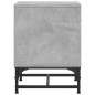 vidaXL Mesita de noche con puerta de vidrio gris hormigón 35x37x50 cm