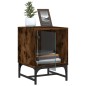 vidaXL Mesita de noche con puerta de vidrio roble ahumado 35x37x50 cm vidaXL Mesita de noche con puerta de vidrio roble ahumado 35x37x50 cm