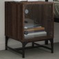 vidaXL Mesita de noche con puerta de vidrio roble marrón 35x37x50 cm vidaXL Mesita de noche con puerta de vidrio roble marrón 35x37x50 cm