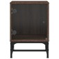 vidaXL Mesita de noche con puerta de vidrio roble marrón 35x37x50 cm vidaXL Mesita de noche con puerta de vidrio roble marrón 35x37x50 cm