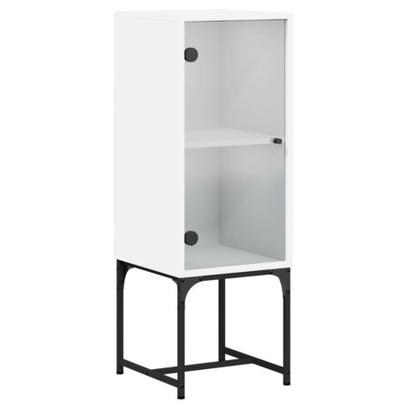vidaXL Armario auxiliar con puerta de vidrio blanco 35x37x100 cm