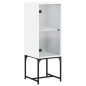 vidaXL Armario auxiliar con puerta de vidrio blanco 35x37x100 cm vidaXL Armario auxiliar con puerta de vidrio blanco 35x37x100 cm