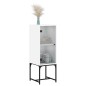 vidaXL Armario auxiliar con puerta de vidrio blanco 35x37x100 cm vidaXL Armario auxiliar con puerta de vidrio blanco 35x37x100 cm