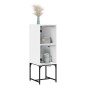 vidaXL Armario auxiliar con puerta de vidrio blanco 35x37x100 cm vidaXL Armario auxiliar con puerta de vidrio blanco 35x37x100 cm