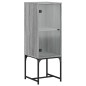 vidaXL Armario auxiliar con puerta de vidrio gris Sonoma 35x37x100 cm vidaXL Armario auxiliar con puerta de vidrio gris Sonoma 35x37x100 cm