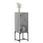 vidaXL Armario auxiliar con puerta de vidrio gris Sonoma 35x37x100 cm vidaXL Armario auxiliar con puerta de vidrio gris Sonoma 35x37x100 cm