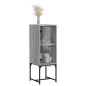 vidaXL Armario auxiliar con puerta de vidrio gris Sonoma 35x37x100 cm vidaXL Armario auxiliar con puerta de vidrio gris Sonoma 35x37x100 cm