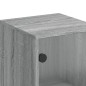 vidaXL Armario auxiliar con puerta de vidrio gris Sonoma 35x37x100 cm vidaXL Armario auxiliar con puerta de vidrio gris Sonoma 35x37x100 cm