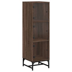 vidaXL Aparador con puertas de vidrio marrón roble 35x37x120 cm